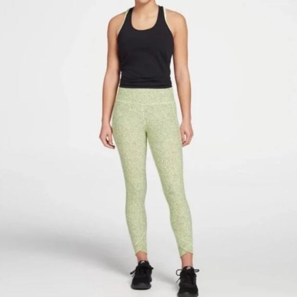 CALIA by Carrie Underwood | Green Confetti Dot Energize Crossover Hem Leggings - Picture 1 of 5